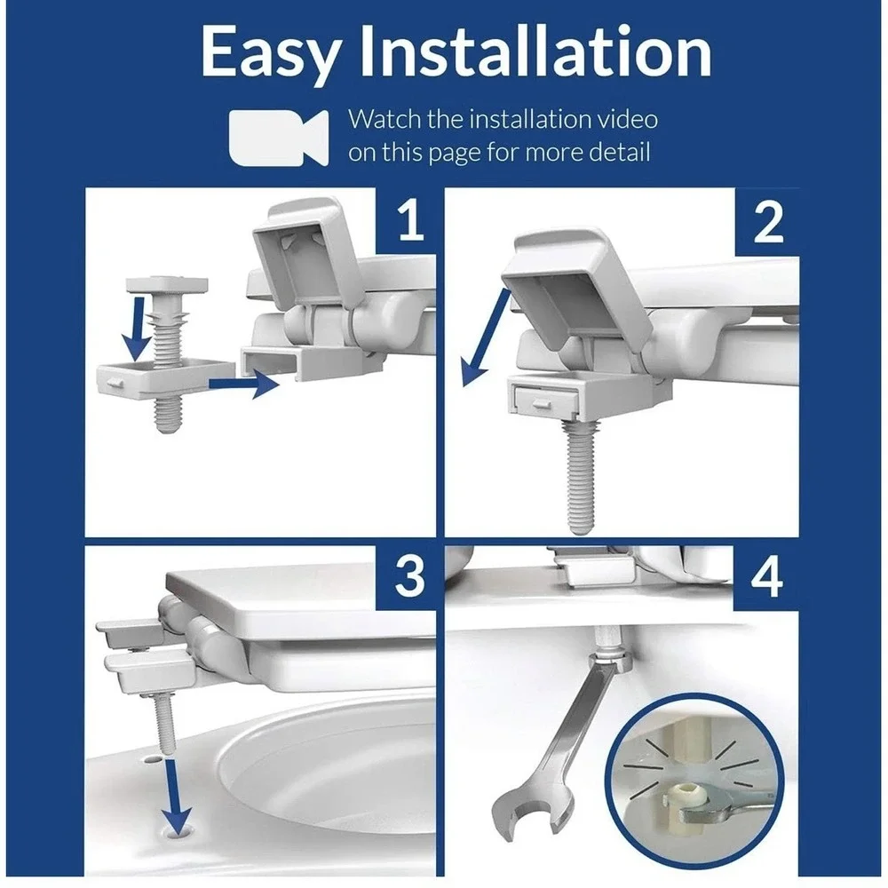 Slow Close Toilet Seat Repair Kit Hinges Bottom Fitting Bolts Screws New